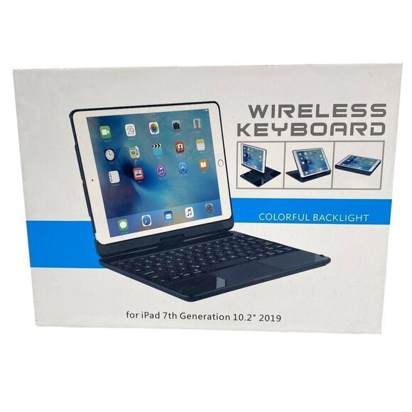 Colorful Backlight Rotating Wireless Keyboard Case - Picture 1 of 7